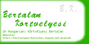 bertalan kortvelyesi business card