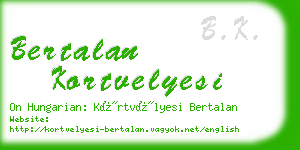 bertalan kortvelyesi business card